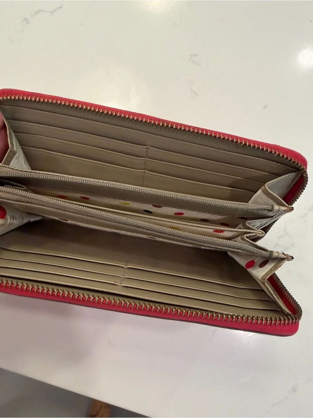 Kate Spade Hot Pink Leather Zip Wallet